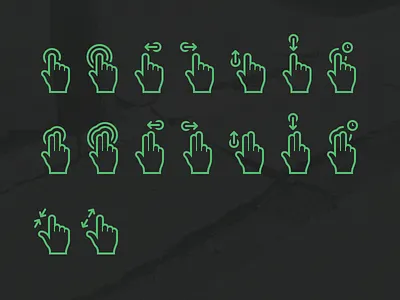 FINGAZ double gesture hi rez high icons pinch resolution tap zoom