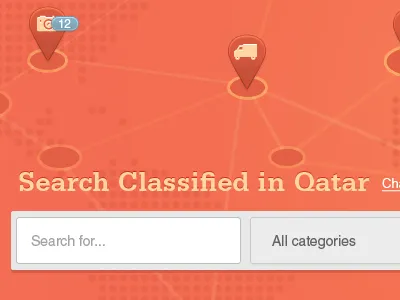 Landing page for a classifieds site landing page ui web app