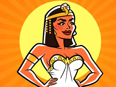 Cleopatra africa art batman cartoon cleopatra cute digital egypt girl illustration love ui valentines woman yellow