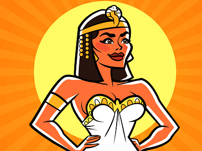 Cleopatra africa art batman cartoon cleopatra cute digital egypt girl illustration love ui valentines woman yellow