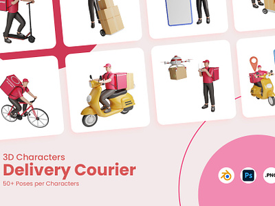 3D Characters Delivery Courier