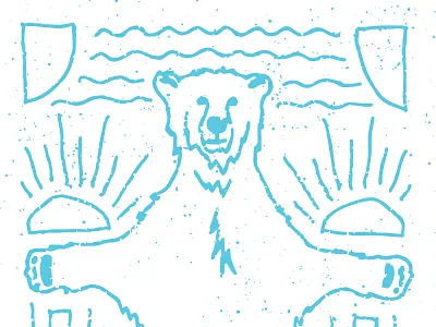 Global Warming bear illustration polar sun texture