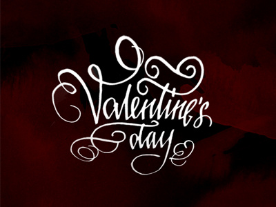 Valentine's day calligraphy lettering letters script valentines day