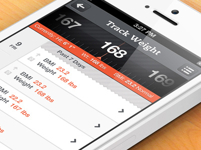 Track Weight app daily health healthcare list view scale track weight