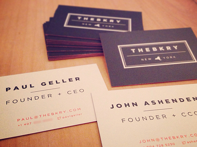 The BKRY Business Cards black and white branding business cards cards new york print simple the bkry