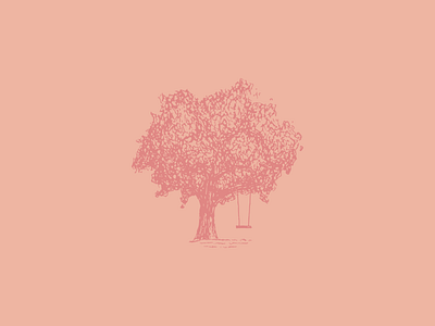 Unused proposal hand handmade illustration logo pink swing tree videographer