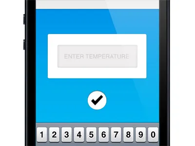 Temperature Submission Screen blue draft iphone mobile weather