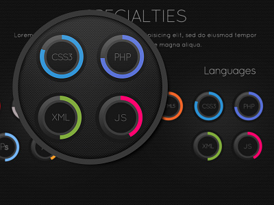 Circles Skills (Flat design) circles elements flat portfolio skills ui ux web