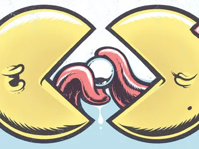 Bottleneck Gallery - Waka Waka Waka bottleneck gallery kevin luong ms pac man pac man tongue