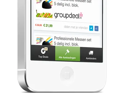 Daily Deals Overview app button deals ios iphone social tab white xcode
