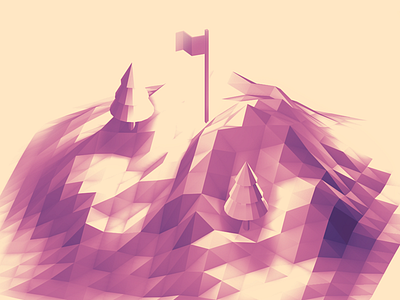 Lol-poly 3d cinema4d landscape lowpoly model