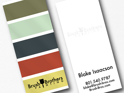 Brush Brothers Painting Business Cards business card design logo design logos paint stationary