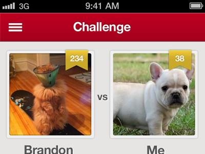 Pivot Pong Challenge app ios red skeumorphism tag yellow yellow tag