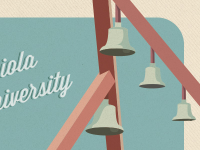 Biola University Spring Reception bell tower bells biola illustration invite retro university