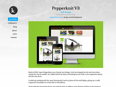 Portfolio Refresh (option 2) kriegs.net layout mockup portfolio web design work in progress