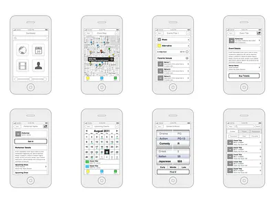 Older iOS App Wireframes app flow ios prototype ui ux wireframes