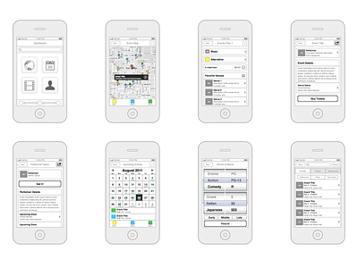 Older iOS App Wireframes app flow ios prototype ui ux wireframes