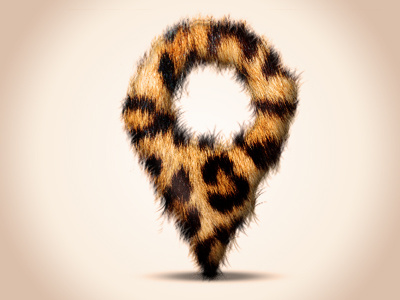 Furry Map Pin fur furry icon leopard map maps pin shadow