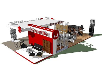 Herman Miller - Trade Show Concept 3d academic project booth environmental design exhibit exhibit design herman miller neocon scad sketchup trade show