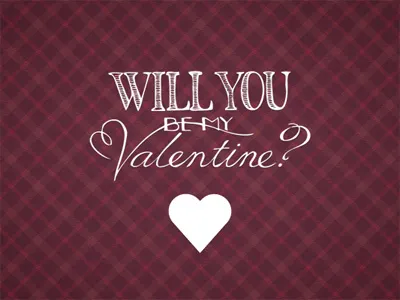 Valentine lettering plaid valentine