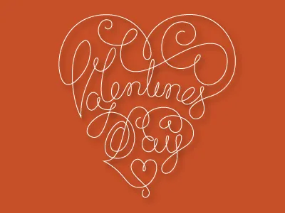 Happy Valentine's Day heart lettering love script valentine