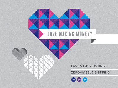 Glyde ad banner geometric glyde heart illustration love tech
