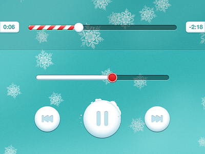 Music control UI christmas music snow ui