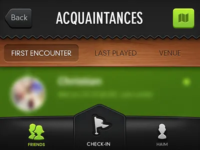 UI drop app bar bevel bottom button design fabric filter flag friends grass green icon iphone noise person tabs texture top ui ux wood xuntes