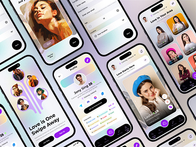 Dating App UI Design anik deb app app design best designer chat dating app dating mobile app dribbble best design ios match match finder messenger app mobile mobile app popular designer social media app swipe top designer uiux uiux designer