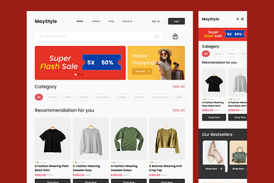 MayStyle - Vibrant Fashion Landing Page animation branding fashionable graphic design landing marketing outfit page site trendy ui user wear website