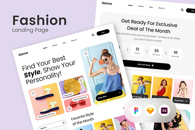 Gance - Bold Fashion Landing Page desktop fashionable interface landing layout marketing outfit page retail site trendy ui user wear website