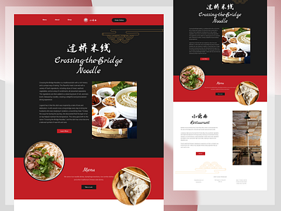 Website for Noodle Restaurant e commerce landing page restaurant web