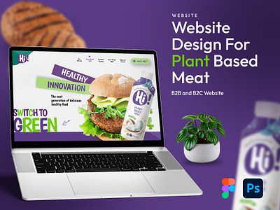 Funky Website Design For Food Industry branding design food website design funky design graphic design landing page plant based meat web design product landing page responsive design ui ux web design website design website ui