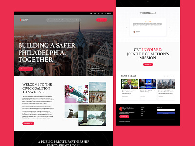 Civic Coalition to Save Lives: Custom UI (Figma to WordPress) branding design graphic design illustration logo typography ui ux vector website