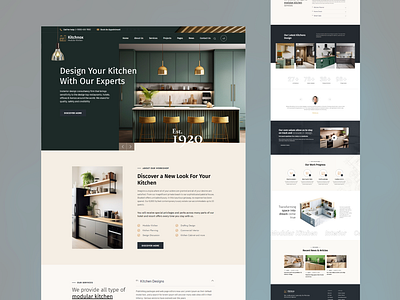 Modern Kitchen interior designer Portfolio website UI UX design brand identity branding building design construction ui ux design designer illustration interface design interior design interior designer kitchen landing page modern modern design redesign ui web app design website website design