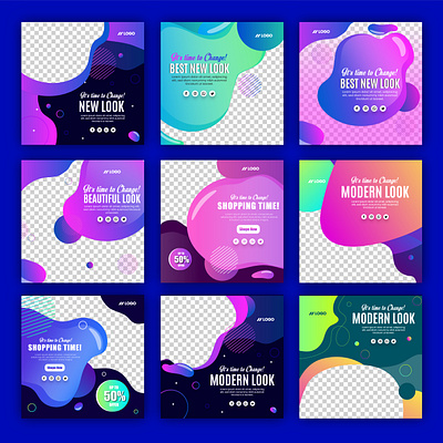 Creative presentation templates elements on a white background. 3d animation branding graphic design logo motion graphics post template social media template design ui