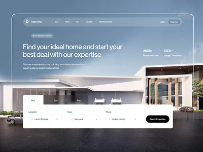 Real Estate Landing Page Design home landing page minimal design property website real estate real estate web real estate website realestate web web design website