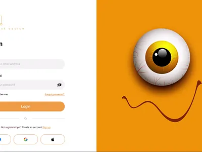 2D animated login page 2d animation auth concept creative design figma illustration login orange prototype signin signup ui ui ux uiux ux vector web