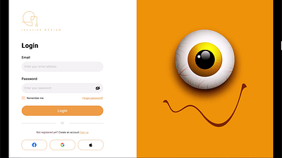 2D animated login page 2d animation auth concept creative design figma illustration login orange prototype signin signup ui ui ux uiux ux vector web