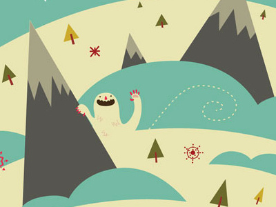 Winter Detail earth holiday mountains print snow snowflakes winter yeti