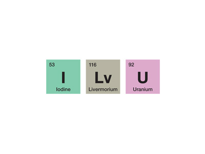 Valentine's Day Science design elements icon illustration logo periodic table print science screenprint type typography valentines day