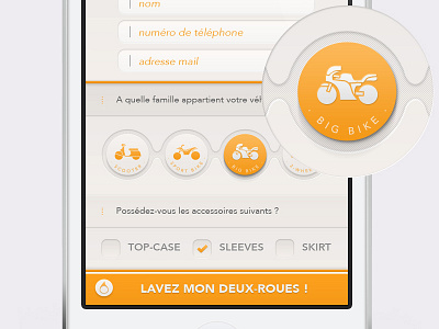 Shot Dribble3 active bike button checkbox grey ios iphone orange scooter smooth