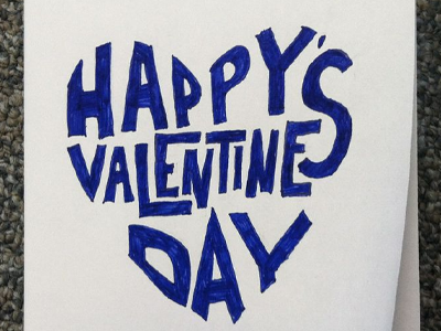 Hand drawn valentine lettering pen sketch