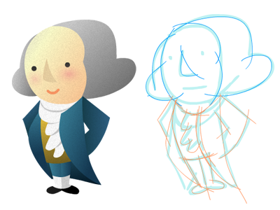 Lil' George Washington cute george washington illustration president vector