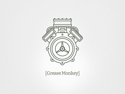 Grease Monkey Branding art branding engine icon identity light line logo mechanic mechanical motor outline vector