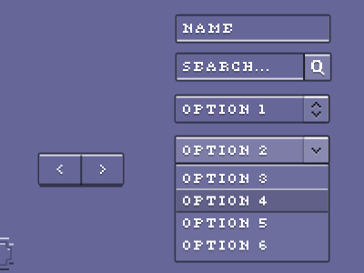 8bit UI kit (in progress) 8bit pixel purple ui kit
