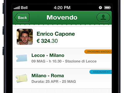 Journey iPhone app journey move ticket train