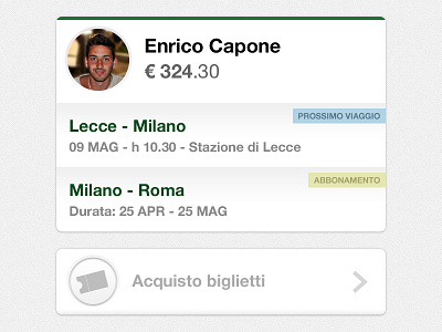 iPhone app elements button ticket