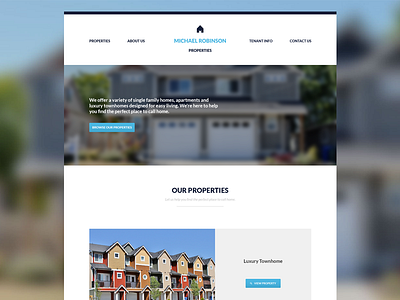 Real Estate baby blue blue flat house minimal real estate simple web design website