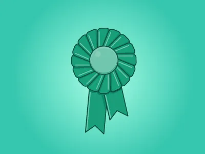Rosette Icon first place praise prize reward rosette winner winning
